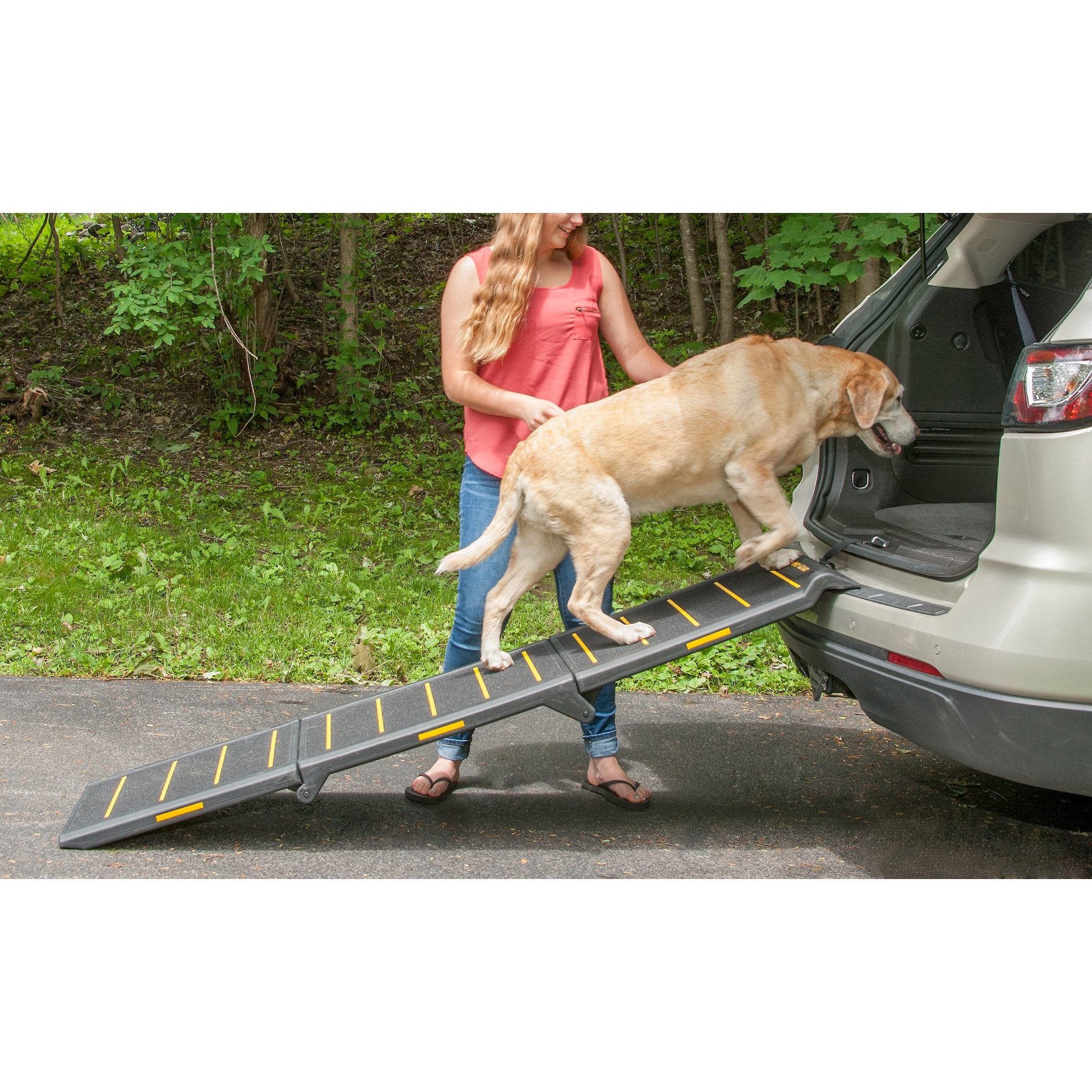 PET GEAR Reflective Extra Wide Foldable Dog Car Ramp Tri fold Chewy