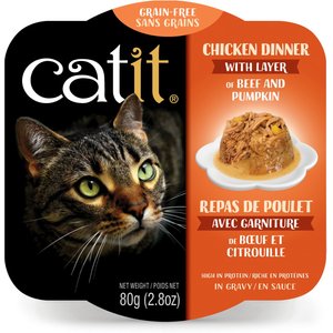 Catit Dinner Chicken with Beef & Pupmkin Cat Wet Food, 2.8-oz can