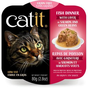 Catit Dinner Ocean Fish with Salmon & Green Beans Cat Wet Food, 2.8-oz can
