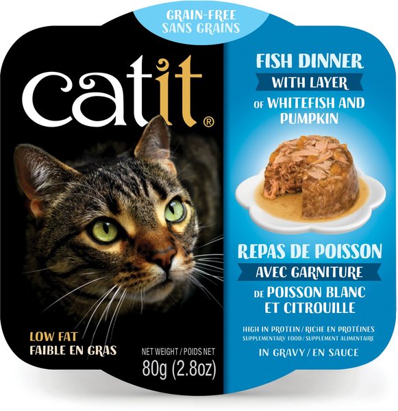 Catit Dinner Ocean Fish with Whitefish & Pumpkin Cat Wet Food, 2.8-oz can slide 1 of 3