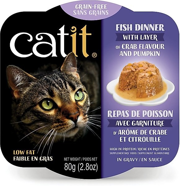 Catit Dinner Ocean Fish with Crab Flavour & Pumpkin Cat Wet Food, 2.8-oz can slide 1 of 2