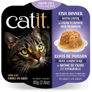 Catit Dinner Ocean Fish with Crab Flavour & Pumpkin Cat Wet Food, 2.8-oz can