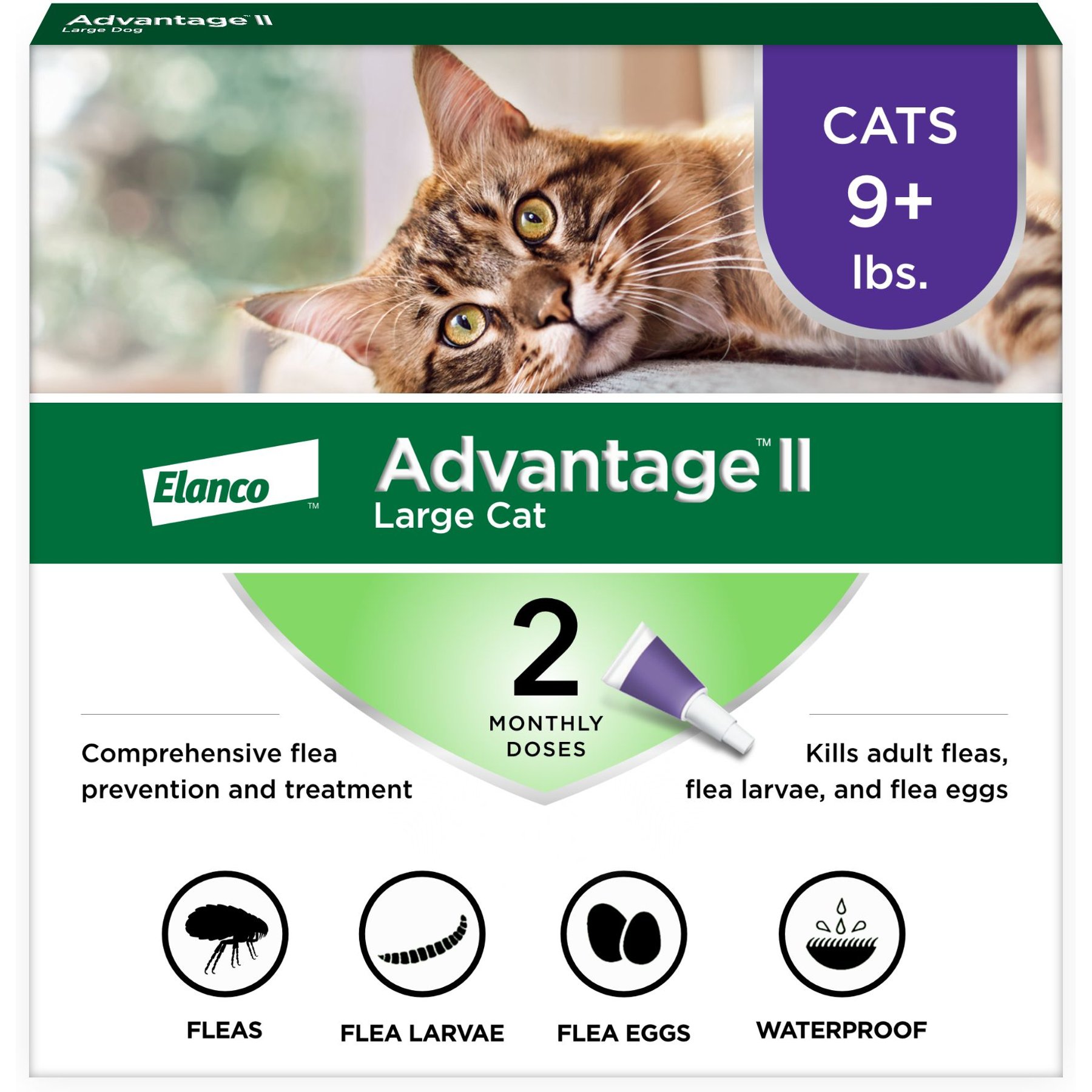 ADVANTAGE II Flea Spot Treatment for Cats over 9 lbs 1 Dose 1 mo. supply Chewy