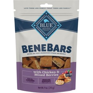Blue Buffalo Benebars Immune Support, Chicken & Mixed Berries Natural Dog Treats, 9-oz bag