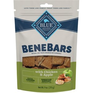 Blue Buffalo Benebars Digestive Support, Chicken & Apple Natural Dog Treats, 9-oz bag