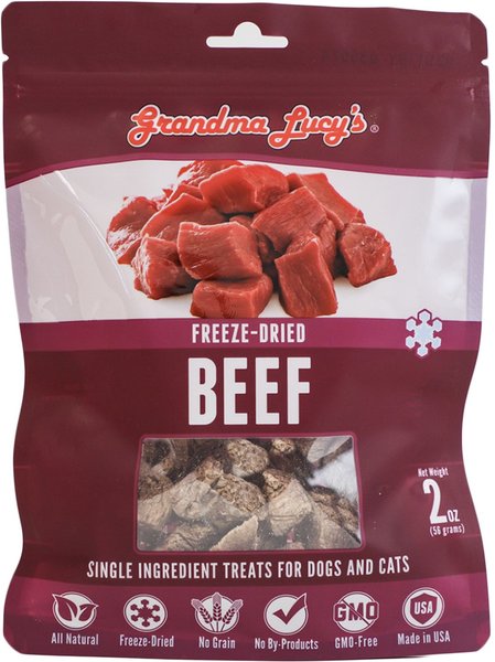 Grandma Lucy's Beef Grain-Free Freeze-Dried Dog & Cat Treats, 2-oz bag slide 1 of 7