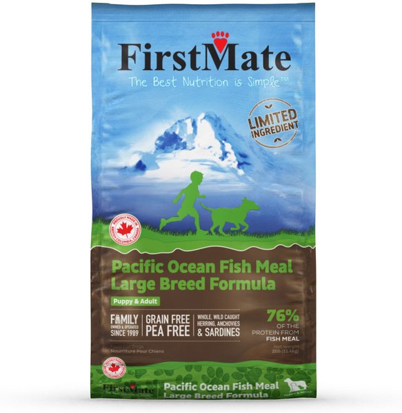 FirstMate Large Breed Pacific Ocean Fish Meal Limited Ingredient Diet Grain-Free Dry Dog Food, 25-lb