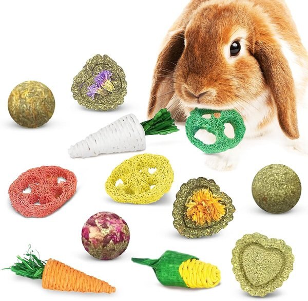 SUNGROW Timothy Hay Variety Pack Small Pet Enrichment Chew Treats, 12