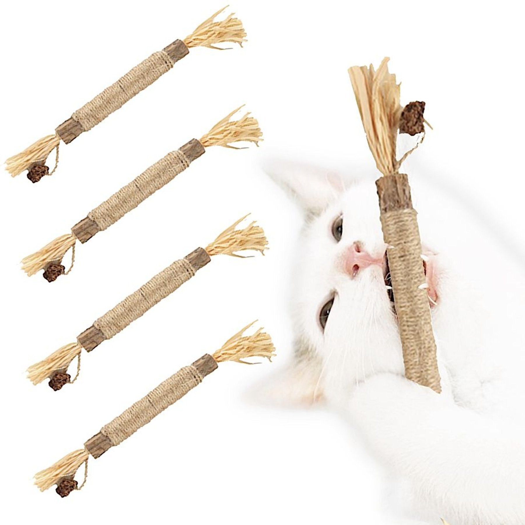 Fashion's Talk Scarecrow Silvervine Teething Sticks Chew Cat Toy with Catnip, Multicolor, 5 count