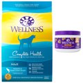 Wellness Shine Skin & Coat Bacon Flavor Chew Supplements + Complete Health Whitefish & Sweet Potato Recipe Dry Dog Food