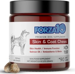 Forza10 Skin & Coat Salmon Flavored Soft Chews Skin & Coat Supplement for Dogs, 90 count