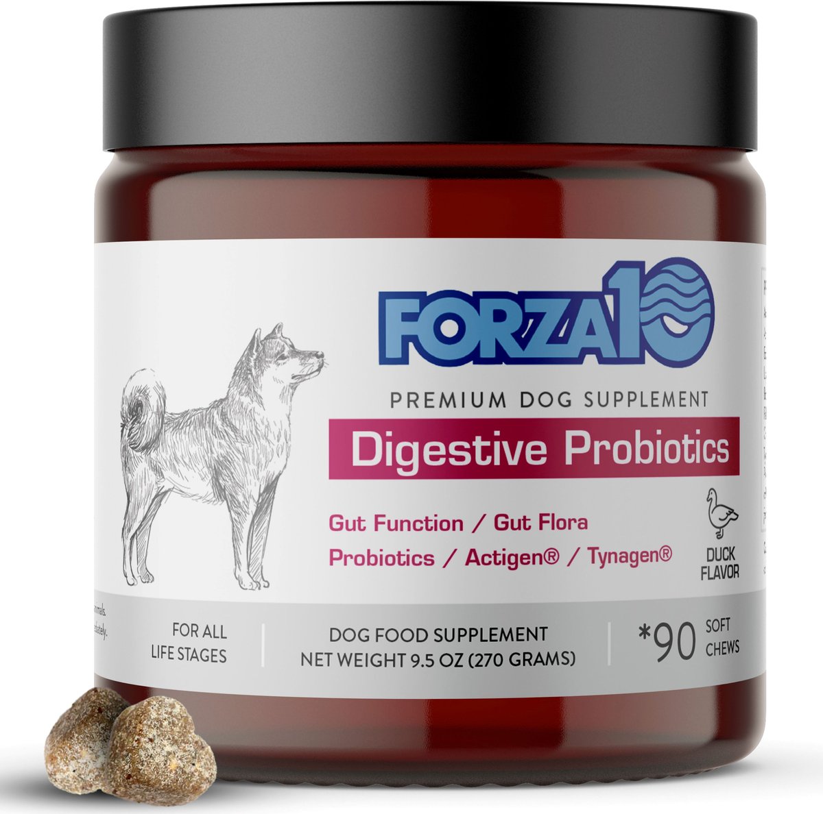 FORZA10 Digestive Probiotics Duck Flavored Soft Chews Digestive