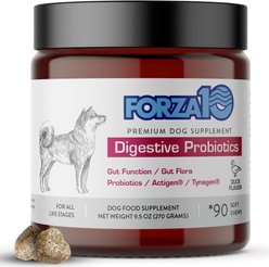 Forza10 Digestive Probiotics Duck Flavored Soft Chews Digestive Supplement for Dogs, 90 count