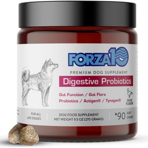 Forza10 Digestive Probiotics Duck Flavored Soft Chews Digestive Supplement for Dogs, 90 count
