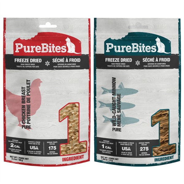 PureBites Chicken Breast + Minnow Freeze-Dried Cat Treats slide 1 of 9
