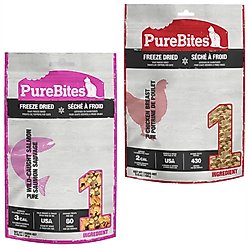 PureBites Flavored Chicken + Salmon Freeze-Dried Raw Cat Treats
