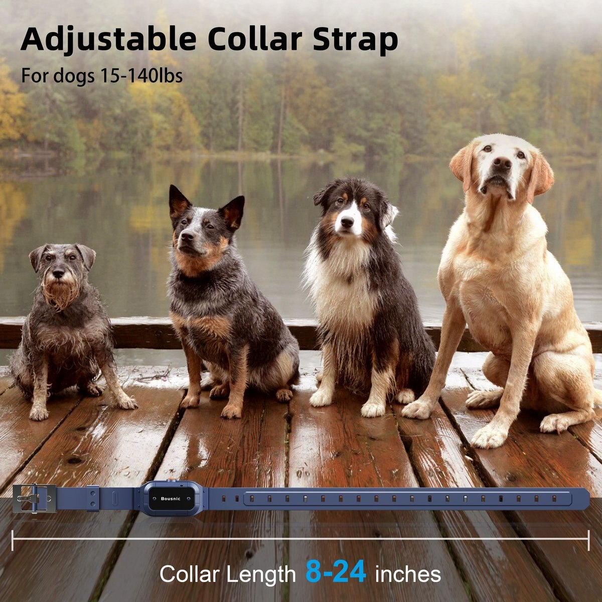 BOUSNIC Remote Waterproof Electronic Dog Training Collar, Blue