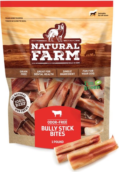 Natural Farm Odor-Free Bully Sticks Dog Treats, 2-3-in, 1-lb bag