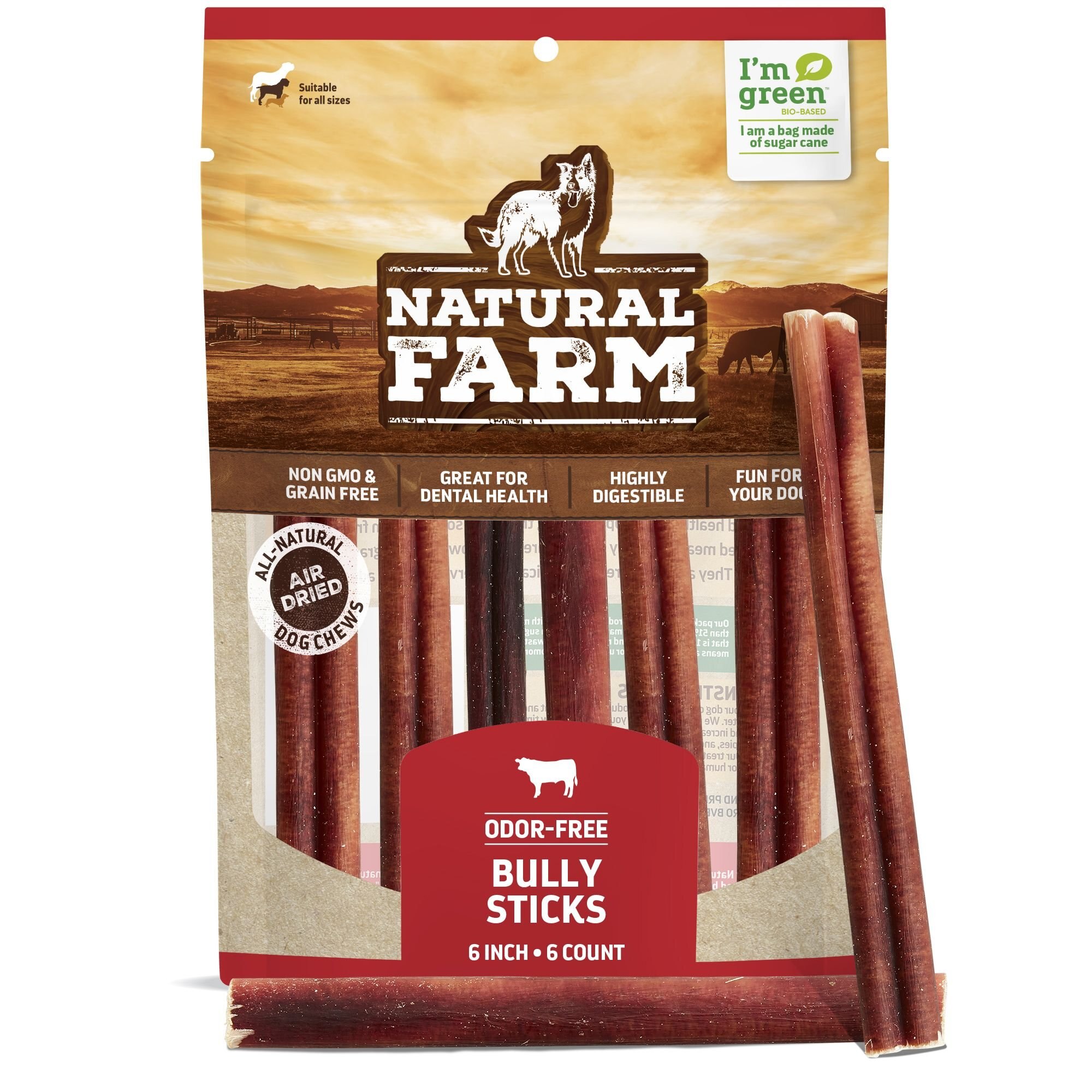 NATURAL FARM OdorFree Bully Sticks Dog Treats, 6in Customer Questions