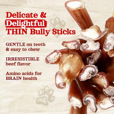 Show full view: Natural Farm Odor-Free Thin Bully Sticks Dog Treats, 6-in, 25 count slide 3 of 6