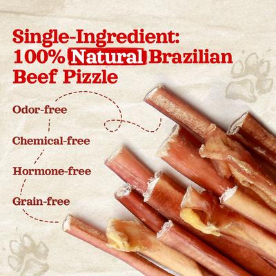 Show full view: Natural Farm Odor-Free Thin Bully Sticks Dog Treats, 6-in, 25 count slide 5 of 6
