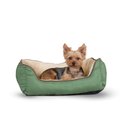 K&H Pet Products Self-Warming Two Tone Lounge Sleeper Bolster Cat & Dog Bed, Sage/Tan