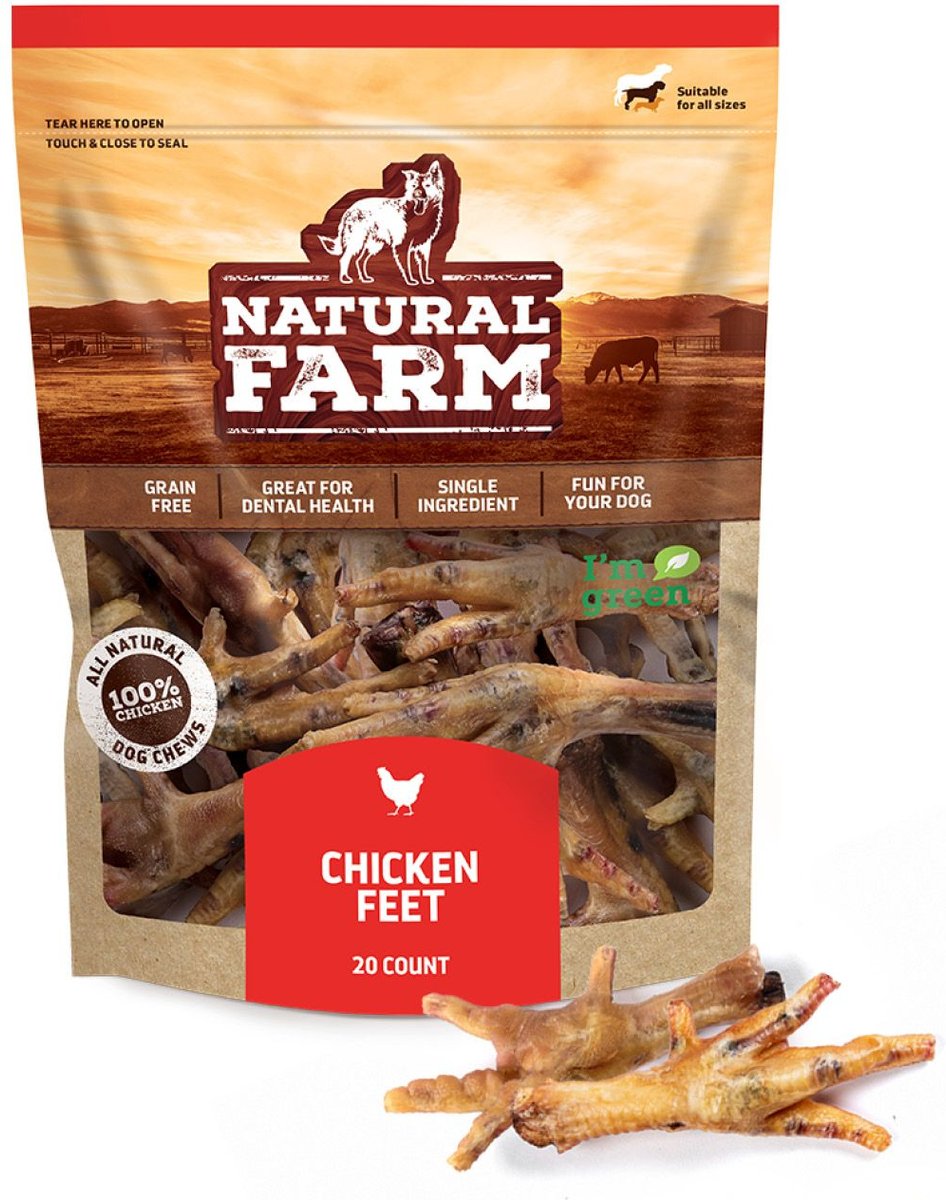 NATURAL FARM Chicken Feet Dog Treats, 20 count - Chewy.com