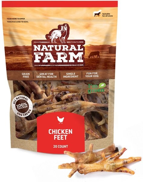 Natural Farm Chicken Feet Dog Treats, 20 count