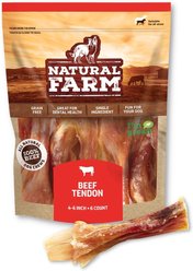 Natural Farm Beef Tendon Dog Treats, 4-6-in, 6 count