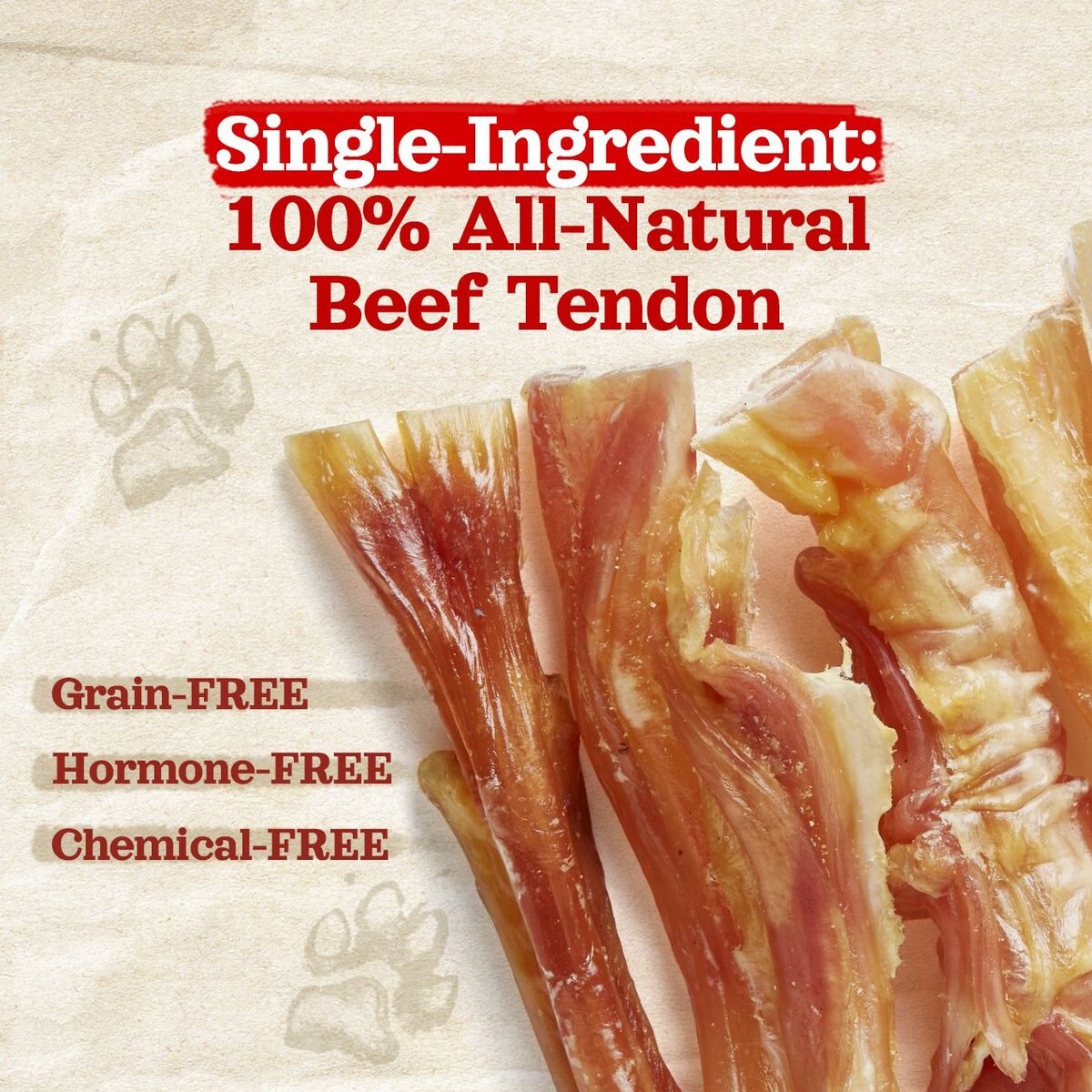 Natural Farm Beef Tendon Dog Treats, 4-6-in, 6 count