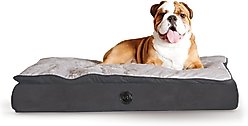 K&H Pet Products Feather-Top Orthopedic Pillow Dog Bed, Charcoal, Jumbo
