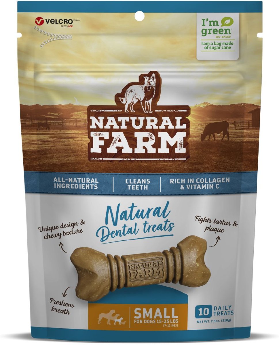 NATURAL FARM Natural Small Dog Dental Treats, 10 count
