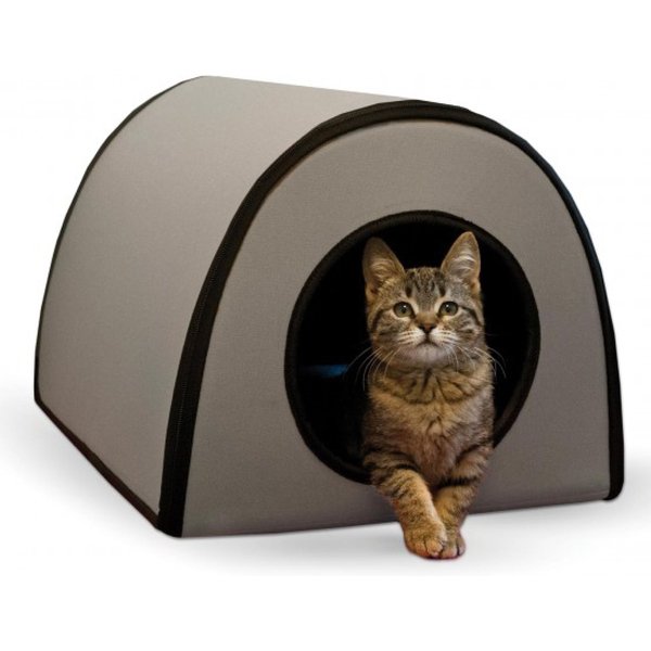 K&H PET PRODUCTS ExtraWide Outdoor Unheated Kitty House, Olive/Black