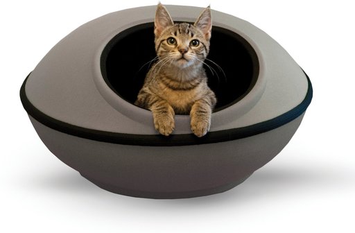 K&H Pet Products Mod Dream Pod Covered Cat Bed for Large Cats, Gray