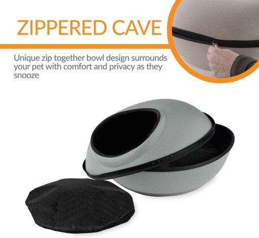 K&H Pet Products Mod Dream Pod Covered Cat Bed for Large Cats, Gray