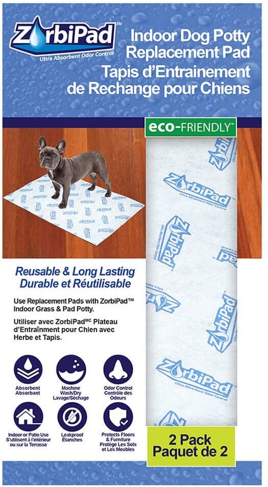 ZORBIPAD Indoor Dog Potty Replacement Pad, 16in x 24in, 2 count