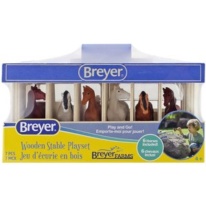 Breyer Horses Breyer Farms Wooden Stable Playset with 6 Horses Collectible Toy Horse Playset