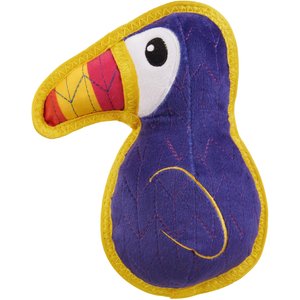 Outward Hound Xtreme Seamz Toucan Squeaky Durable Dog Toy, Purple, Medium