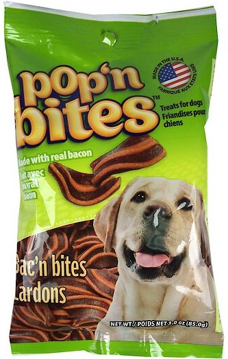 Pop'n Bites Bac'n Bites Dog Treats, 3-oz bag slide 1 of 2