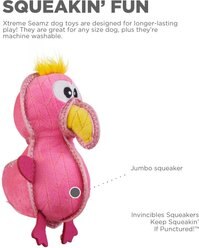 Outward Hound Xtreme Seamz Flamingo Squeaky Durable Dog Toy, Pink, Medium slide 2 of 7