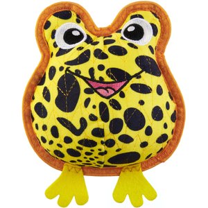 OUTWARD HOUND Xtreme Seamz Dart Frog Squeaky Durable Dog Toy, Yellow ...