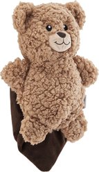Outward Hound Blanket Buddies Brown Bear Small Blacket Treat & Squeaky Dog Toy, Brown