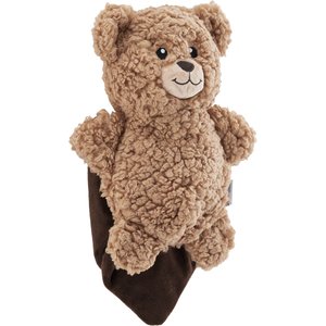 Outward Hound Blanket Buddies Brown Bear Small Blacket Treat & Squeaky Dog Toy, Brown
