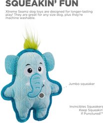 Outward Hound Xtreme Seamz Elephant Durable Squeaky Dog Toy, Blue, Medium slide 2 of 7