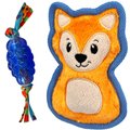 Petstages Mini Orka Dental Toy & Fox Durable Plush Dog Toy, X-Small, 2 count