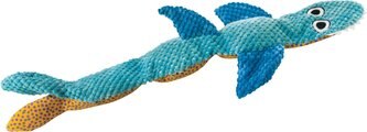 Petstages Stuffing-Free Floppy Shark Plush Dog Toy, Large, Blue, Large