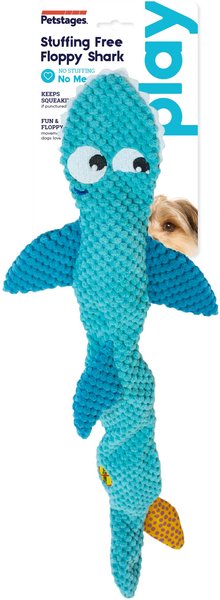 Petstages Stuffing-Free Floppy Shark Dog Toy - With 3 Squeakers & Crinkle Sound - View #3