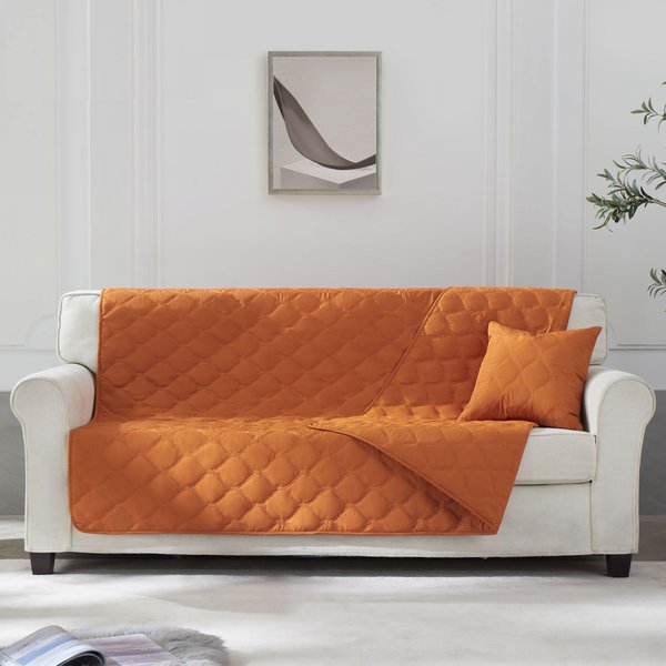 Allisandro Reversible Waterproof Large Pet Couch Protector, 82-in, Orange slide 1 of 9