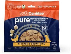 CANIDAE Pure Chicken & Brown Rice Freeze-Dried Raw Dog Treats, 2.5-oz bag