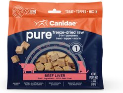 CANIDAE Pure Beef Liver Freeze-Dried Raw Dog Treats, 2.5-oz bag